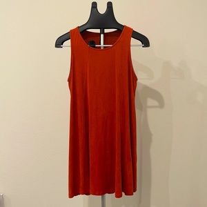 Final Touch Suede Burnt Orange Shift Dress